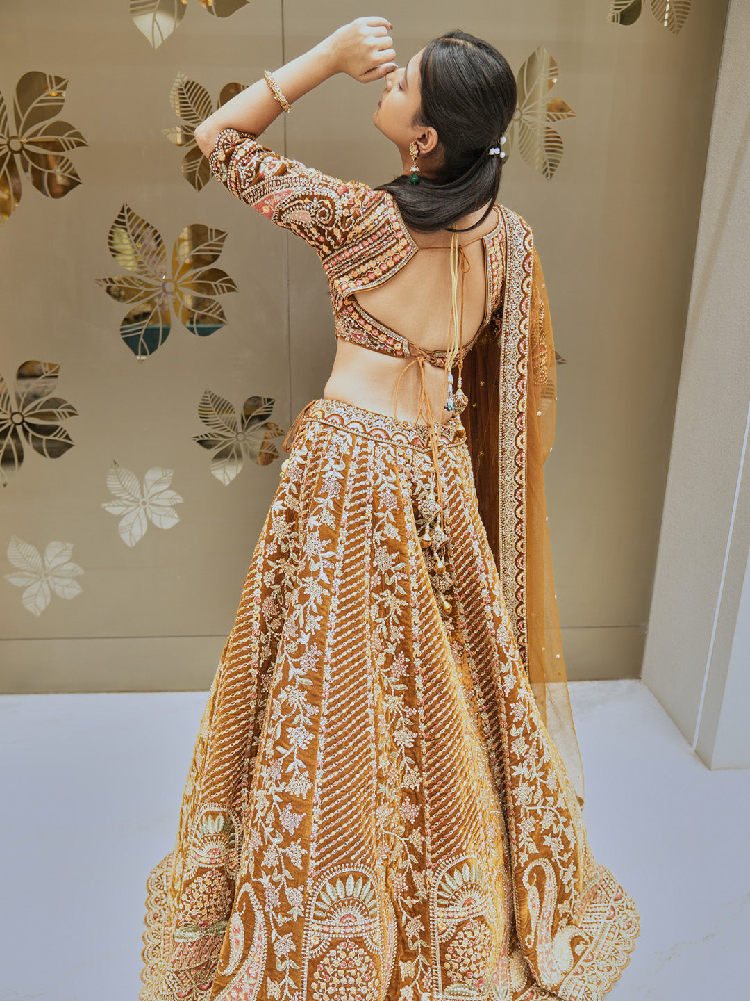 Traditional Brown Lehenga Choli Set