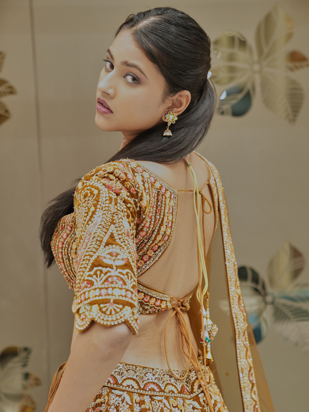 Traditional Brown Lehenga Choli Set