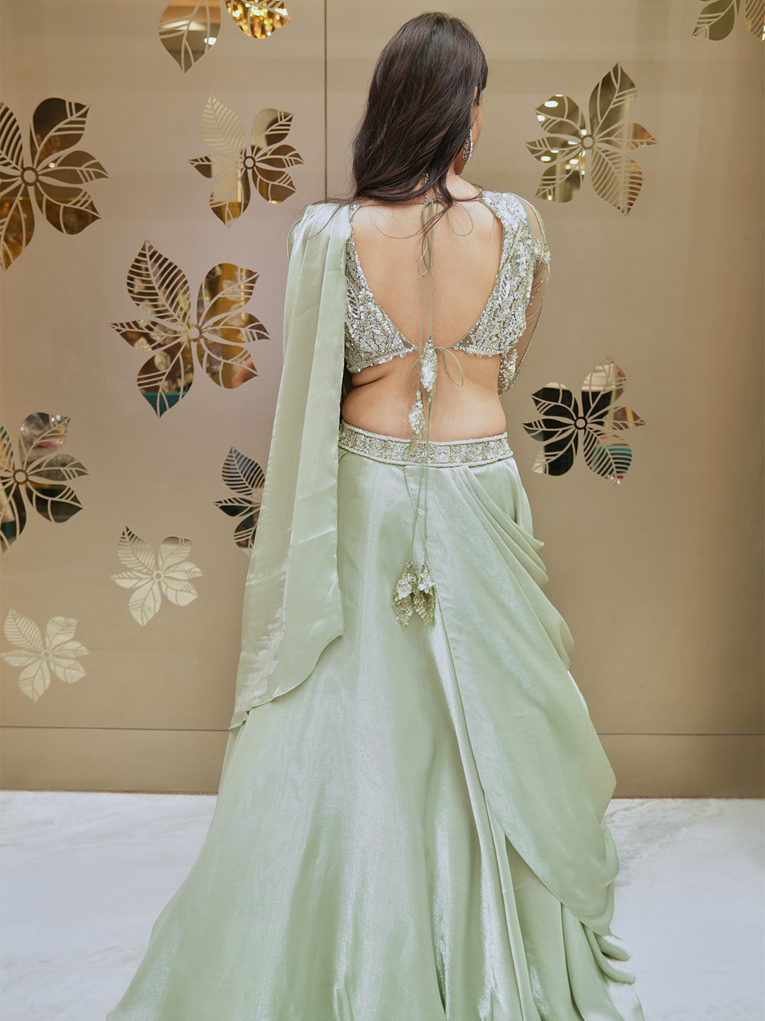 Pista Green Lehenga Set