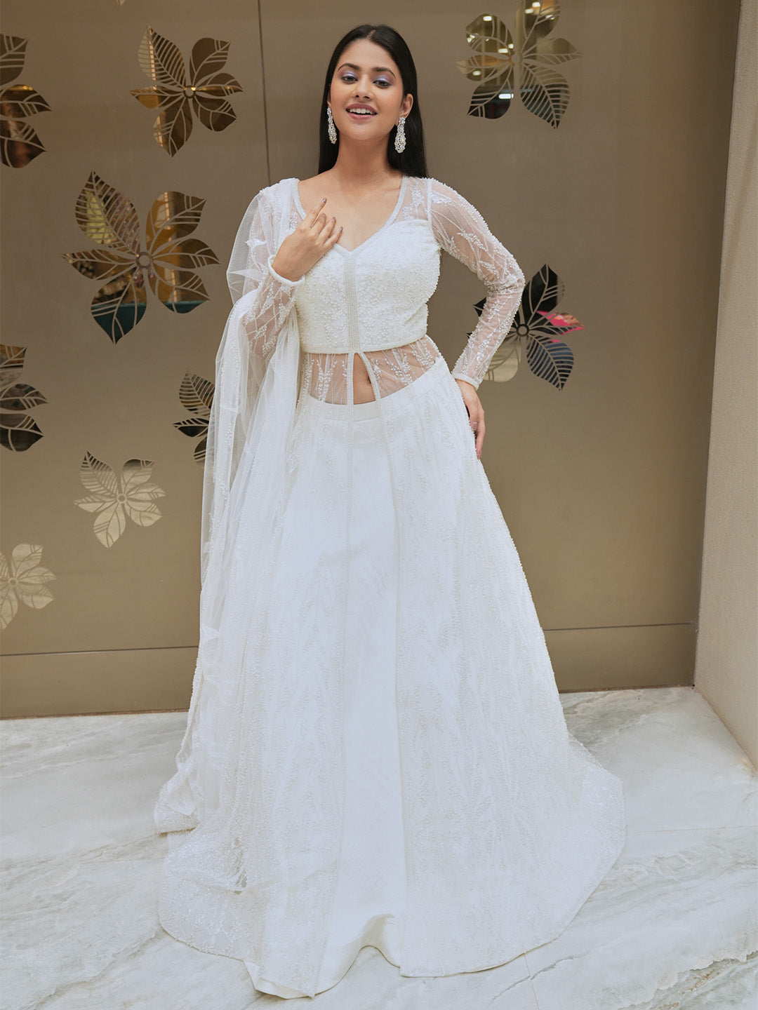 Stunning White Anarkali Dress