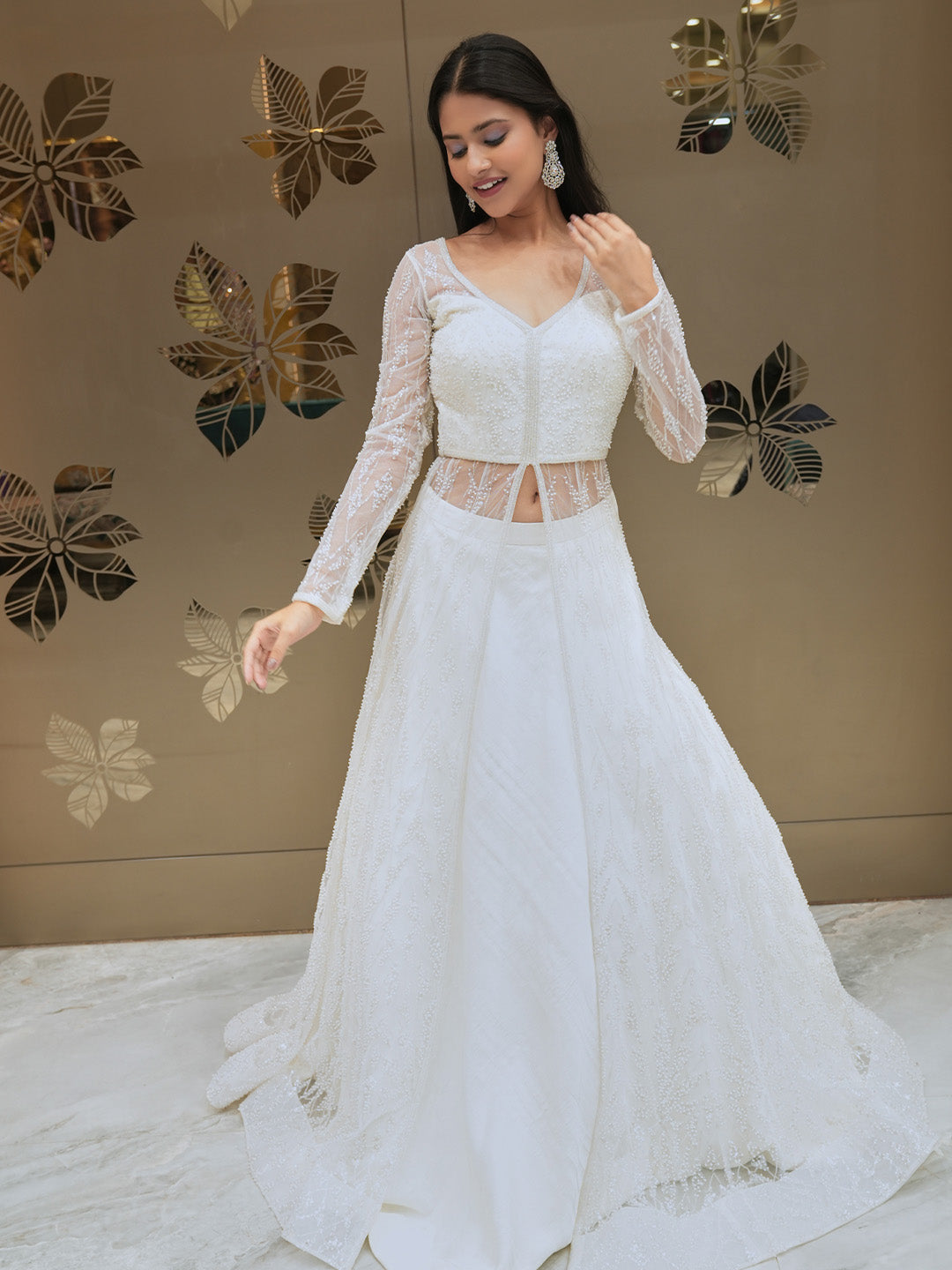 Stunning White Anarkali Dress