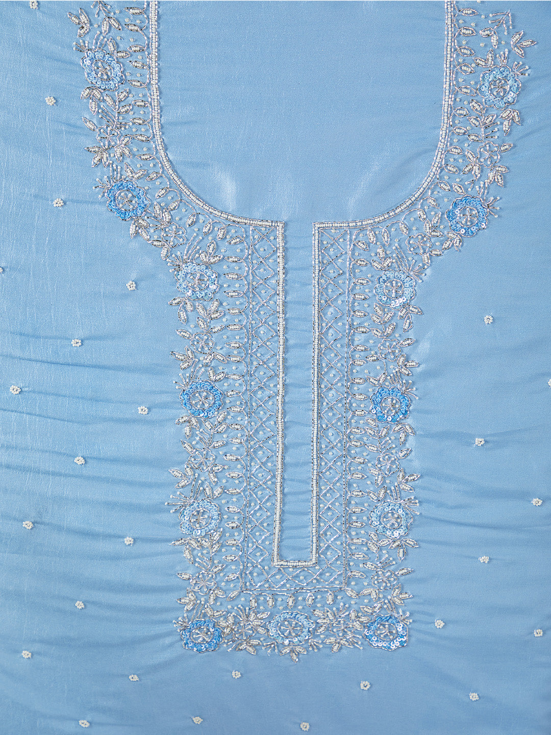 Stunning Sky Blue Silk Dress