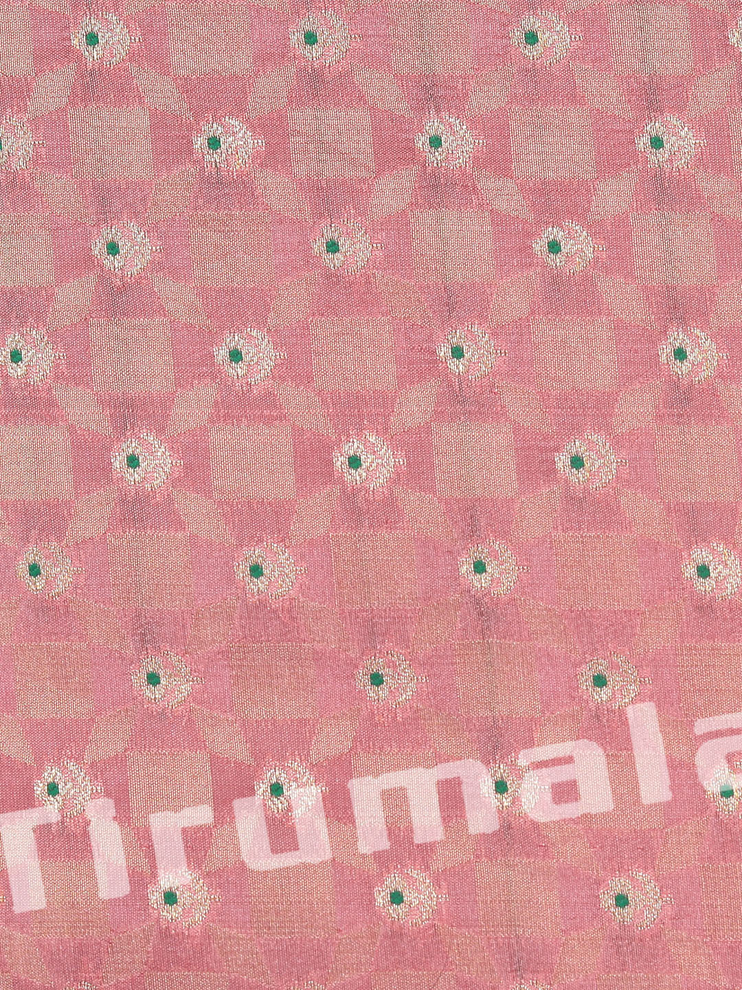 Peach Silk Butti Fabric