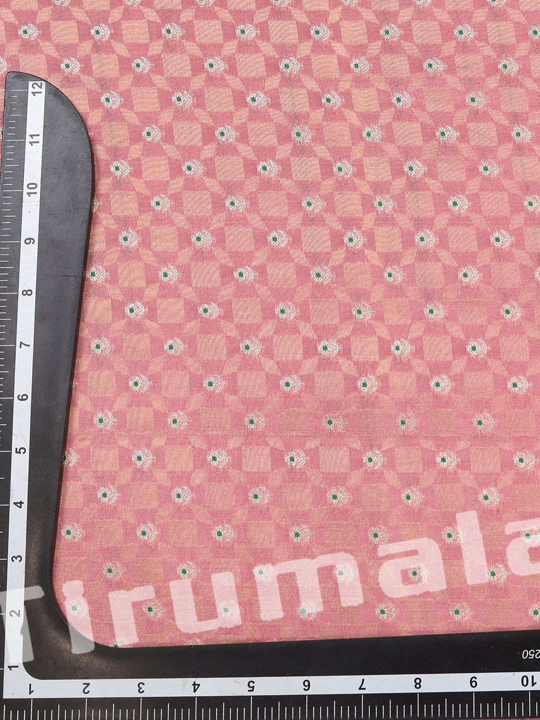 Peach Silk Butti Fabric