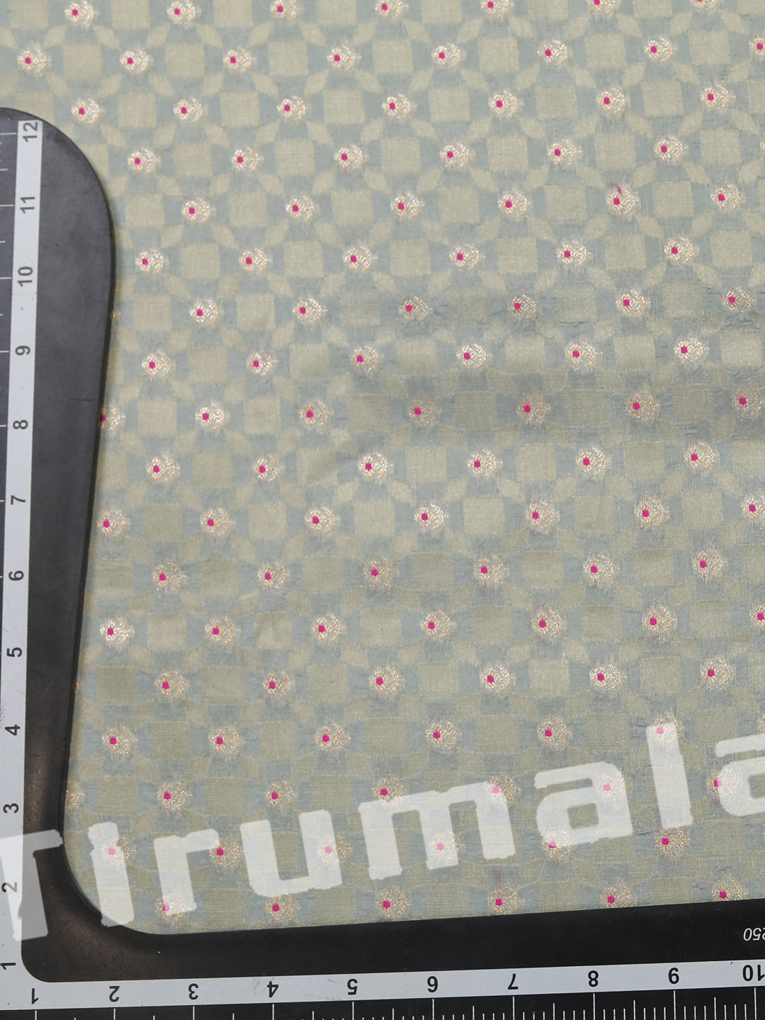 Pastel Blue Silk Butti Fabric