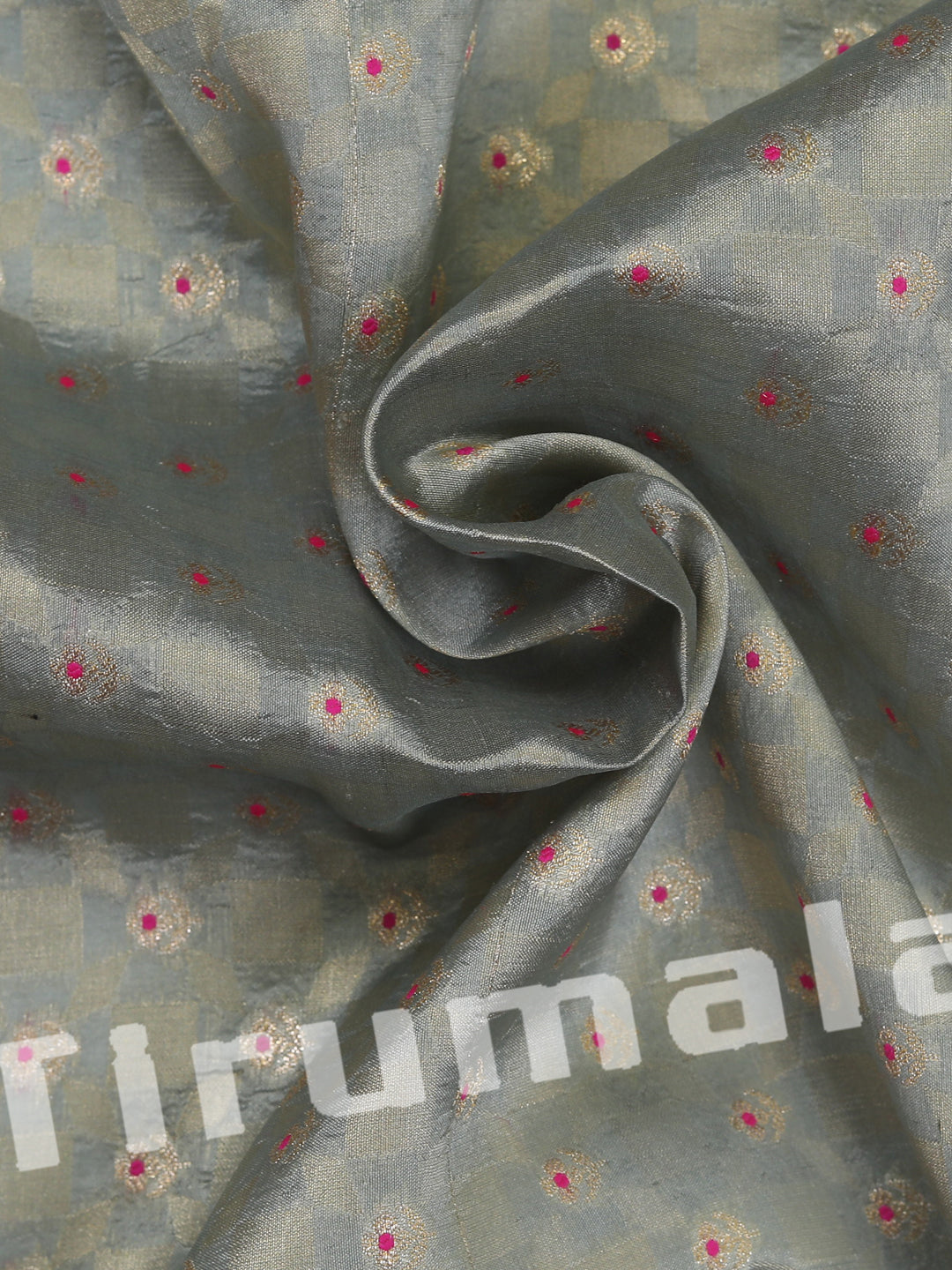 Pastel Blue Silk Butti Fabric