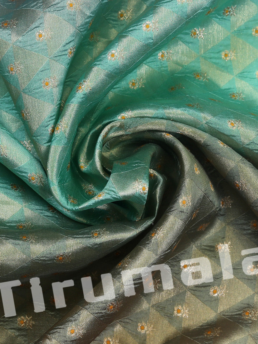 Multi-Shaded Banarasi Silk With Checks & Butti Green & Blue