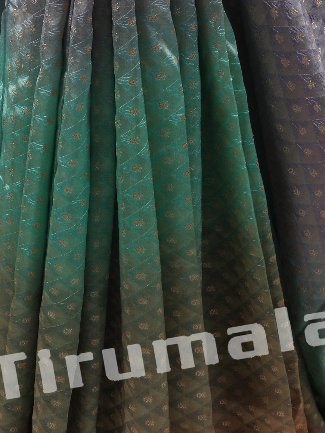 Multi-Shaded Banarasi Silk With Checks & Butti Green & Blue