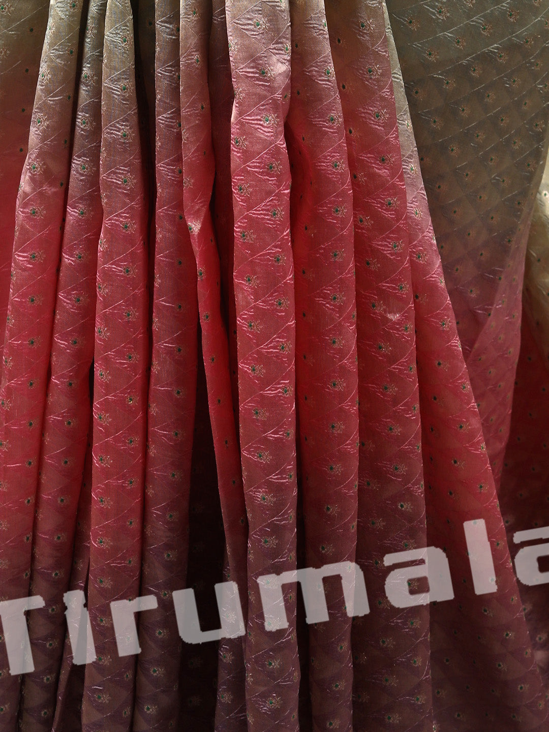 Pink & Purple Banarasi Silk With Checks & Butti