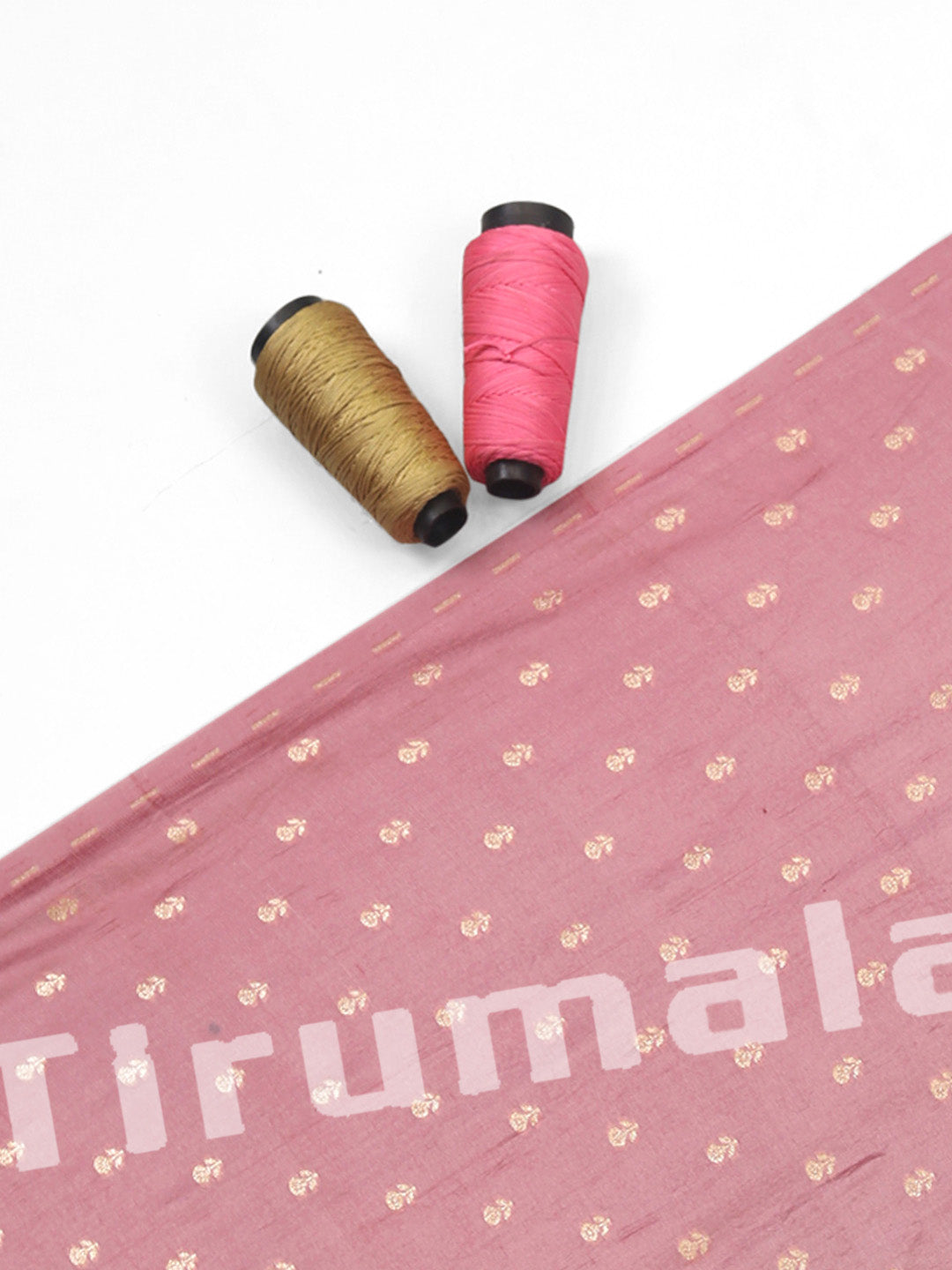 Dual Colour Pink & Beige Tanchoi Silk With Colour Butti