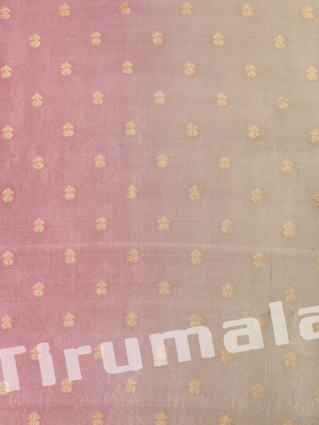 Dual Colour Pink & Beige Tanchoi Silk With Colour Butti