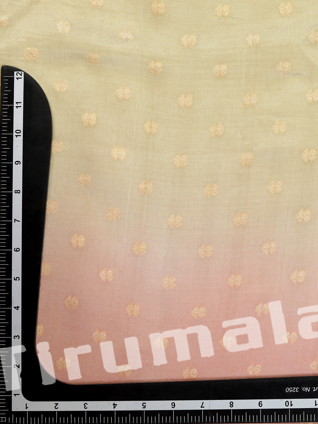 Dual Colour Peach & Beige Tanchoi Silk With Colour Butti