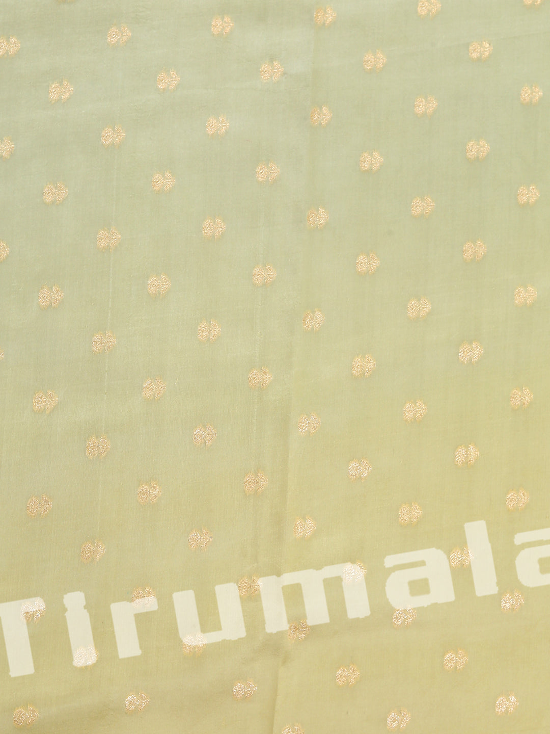 Dual Colour Light Green & Beige Tanchoi Silk With Colour Butti