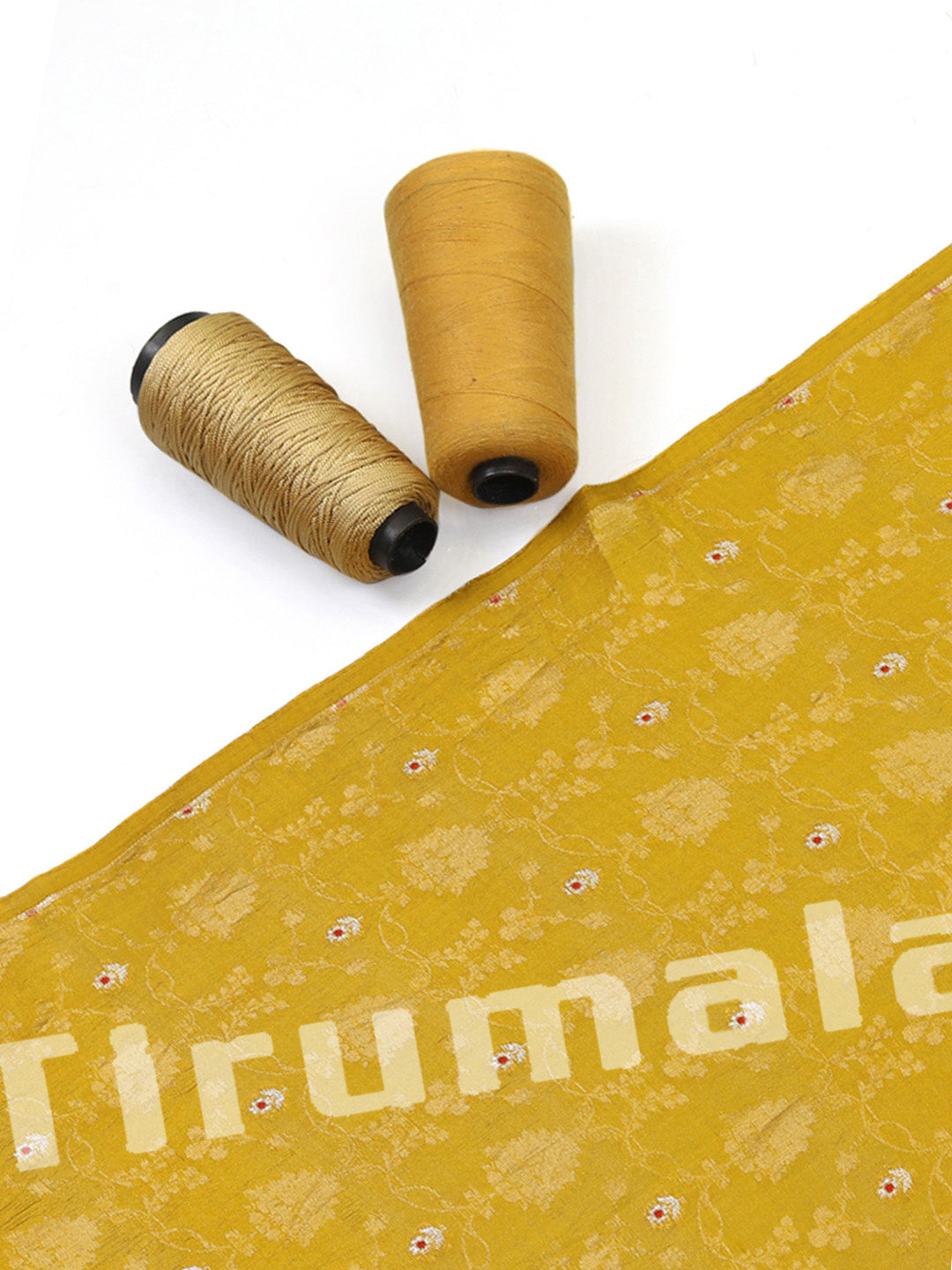 Mustard Yellow Banarasi Silk Fabric