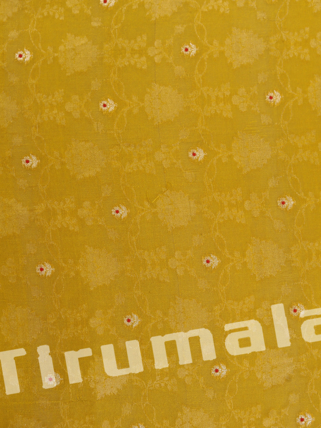 Mustard Yellow Banarasi Silk Fabric