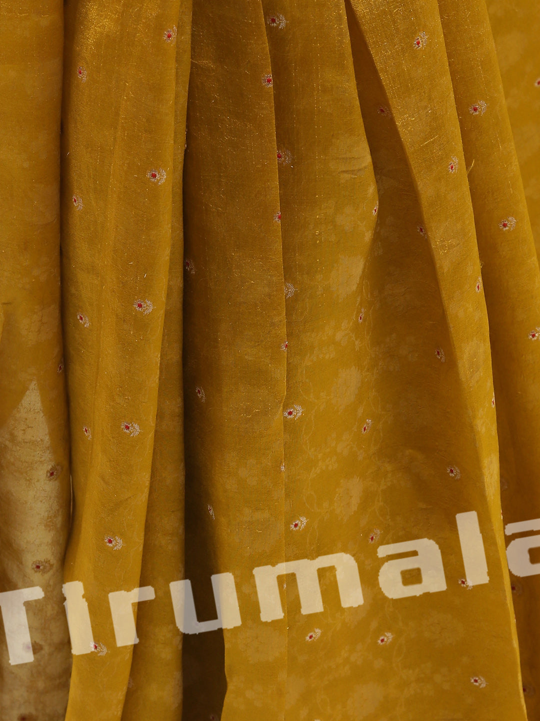 Mustard Yellow Banarasi Silk Fabric