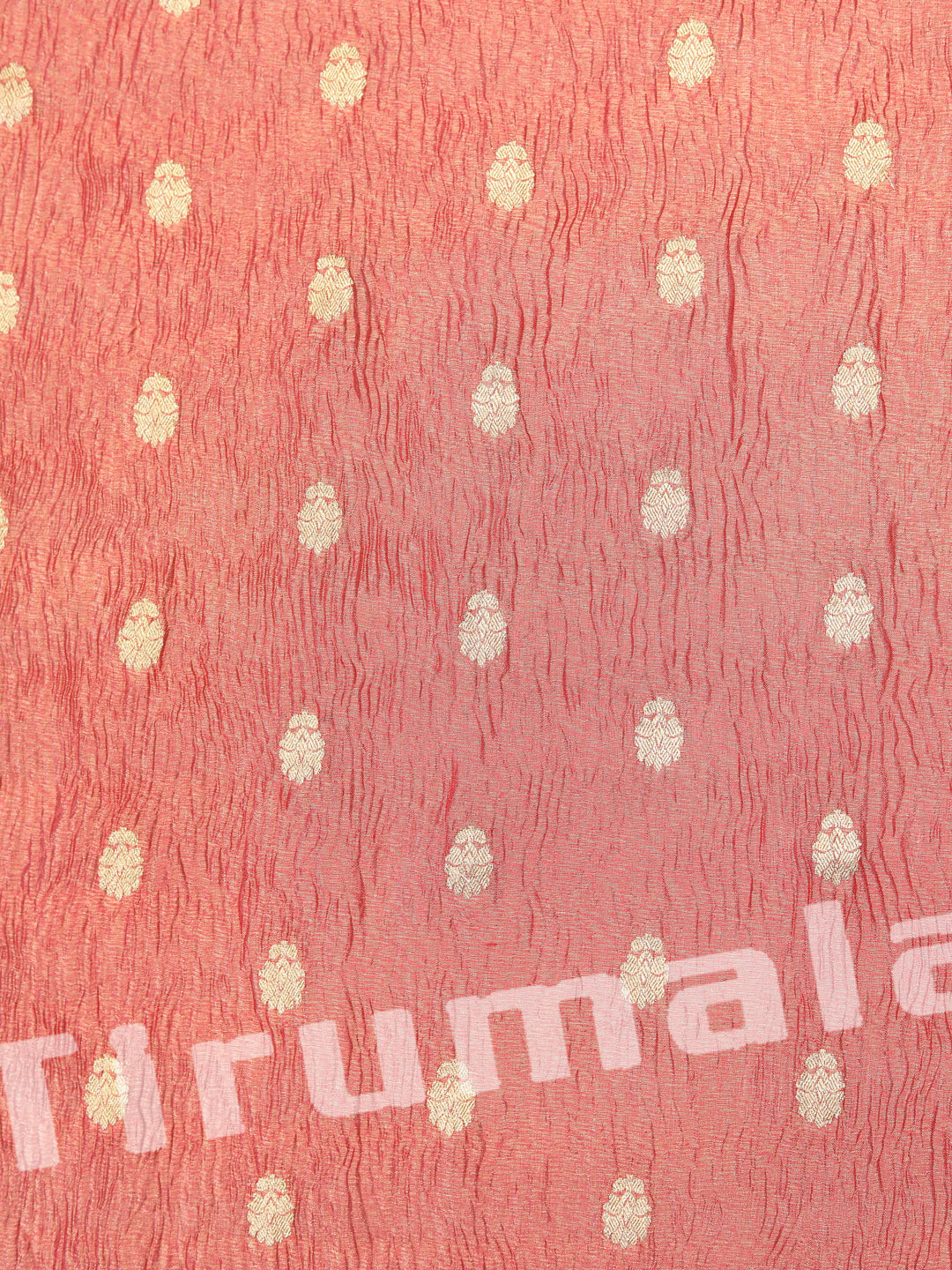 Peach Crush Tissue Silk With Butti