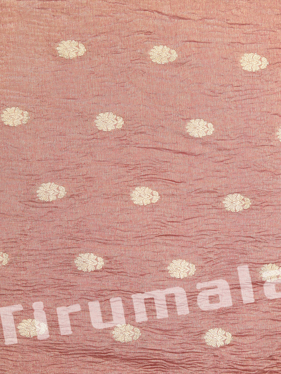 Dusty Pink Crush Tissue Silk With Butti