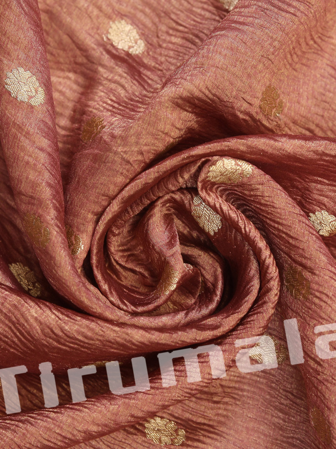Dusty Pink Crush Tissue Silk With Butti