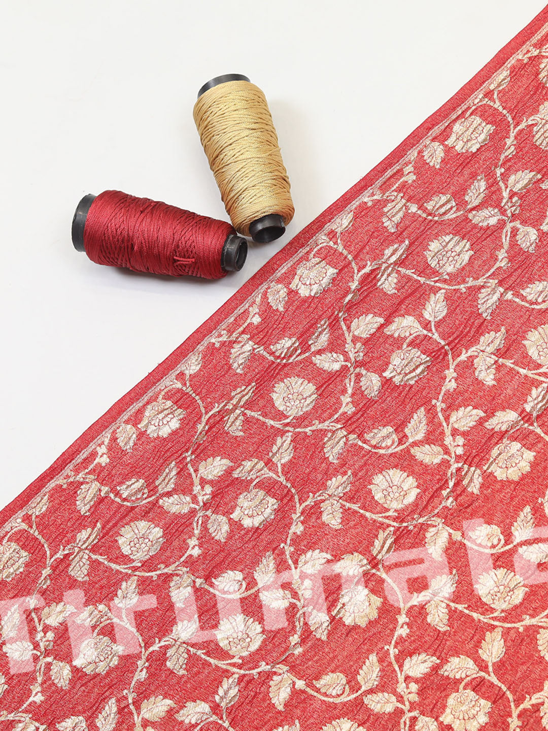 Dark Orange Crush Tissue Silk