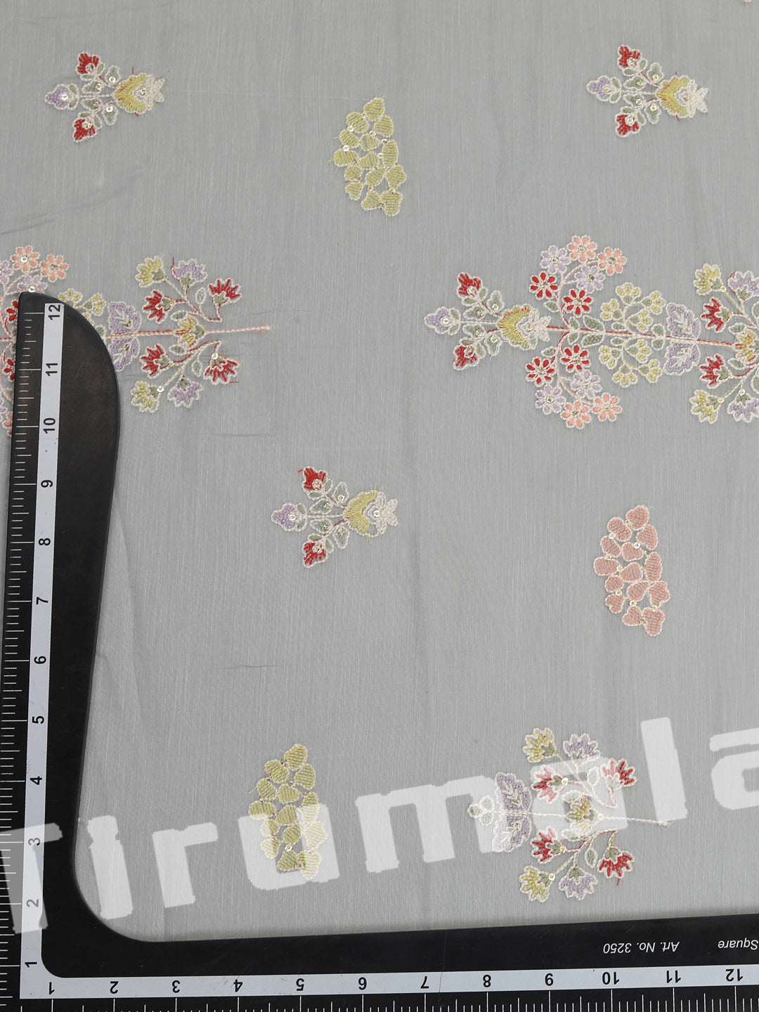 Greyish Blue Mul Chanderi With Multi Thread Butti Embroidery