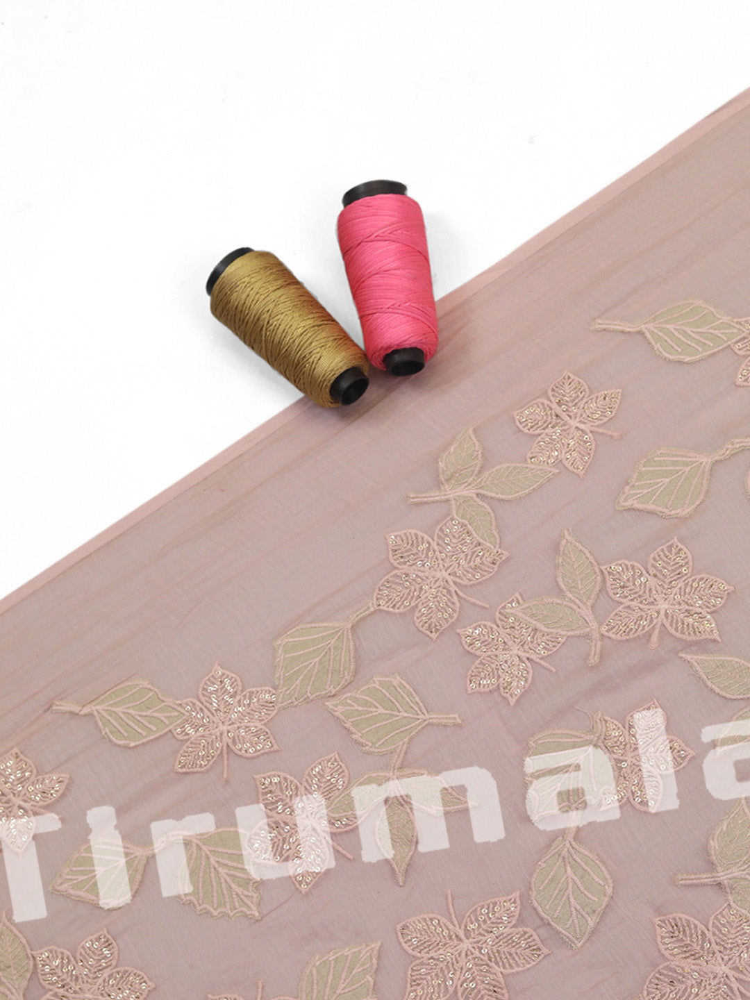 Pastel Purple Chanderi Material With Sequence & Thread Work