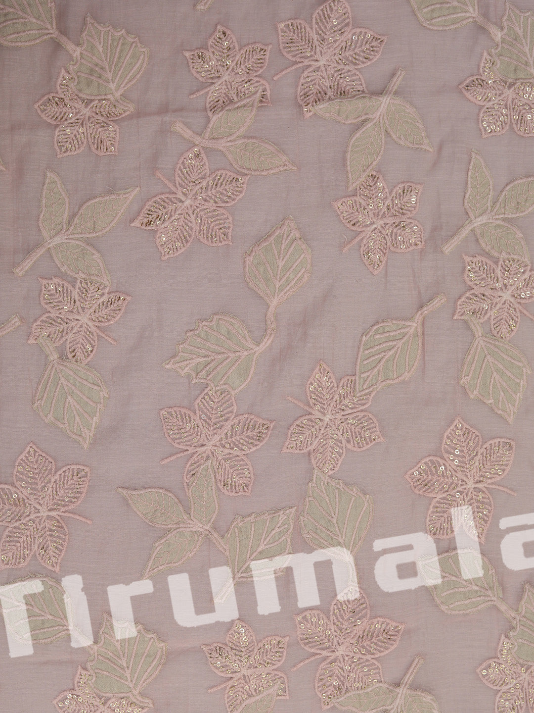 Pastel Purple Chanderi Material With Sequence & Thread Work