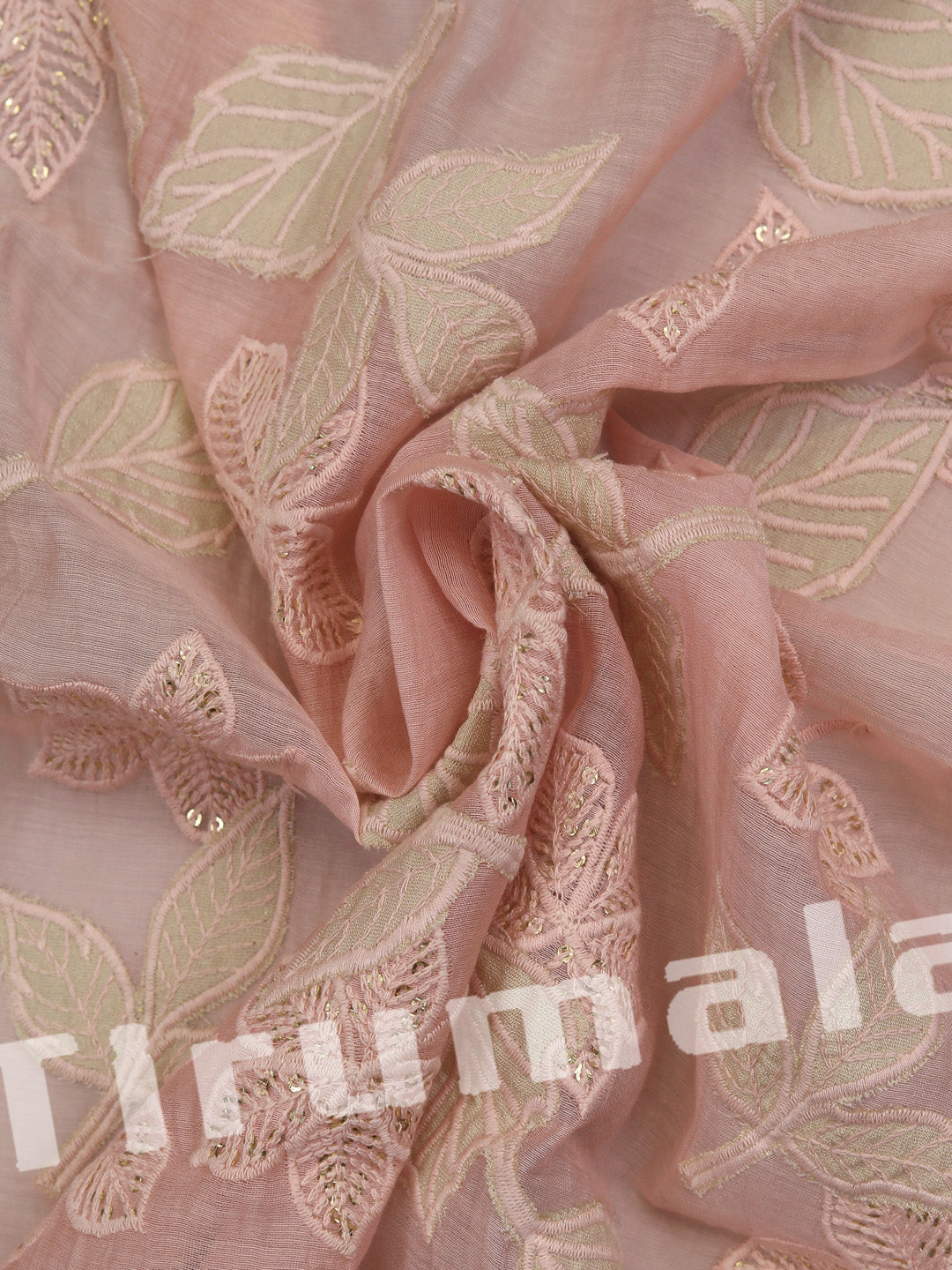 Pastel Purple Chanderi Material With Sequence & Thread Work