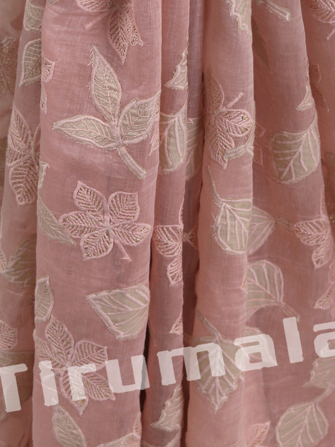 Pastel Purple Chanderi Material With Sequence & Thread Work