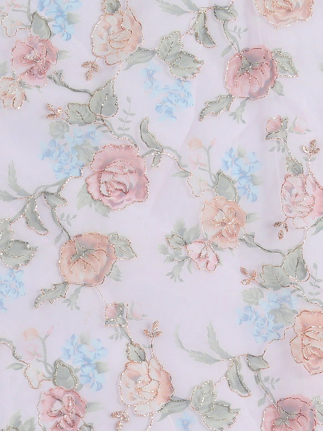 Blue and Pink Floral Fabric