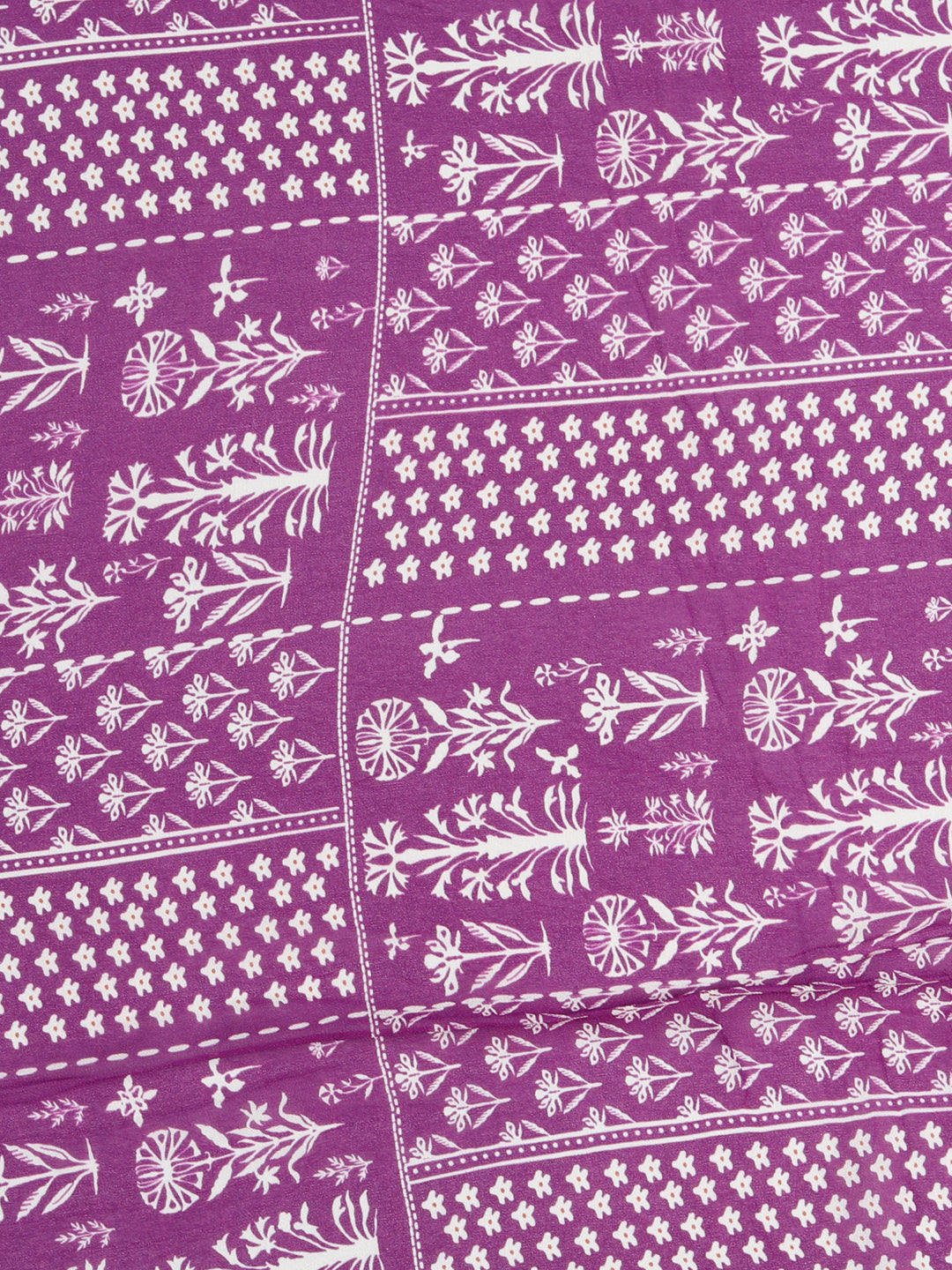 Purple Checkered Georgette Fabric