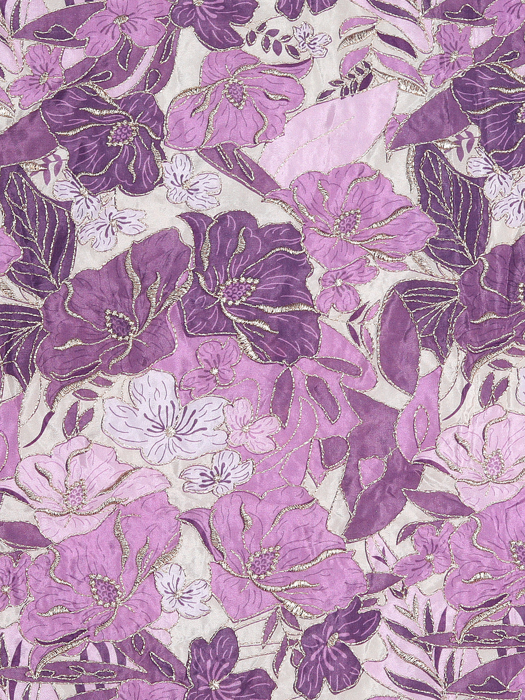 Bold Floral Textile In Lush Purple