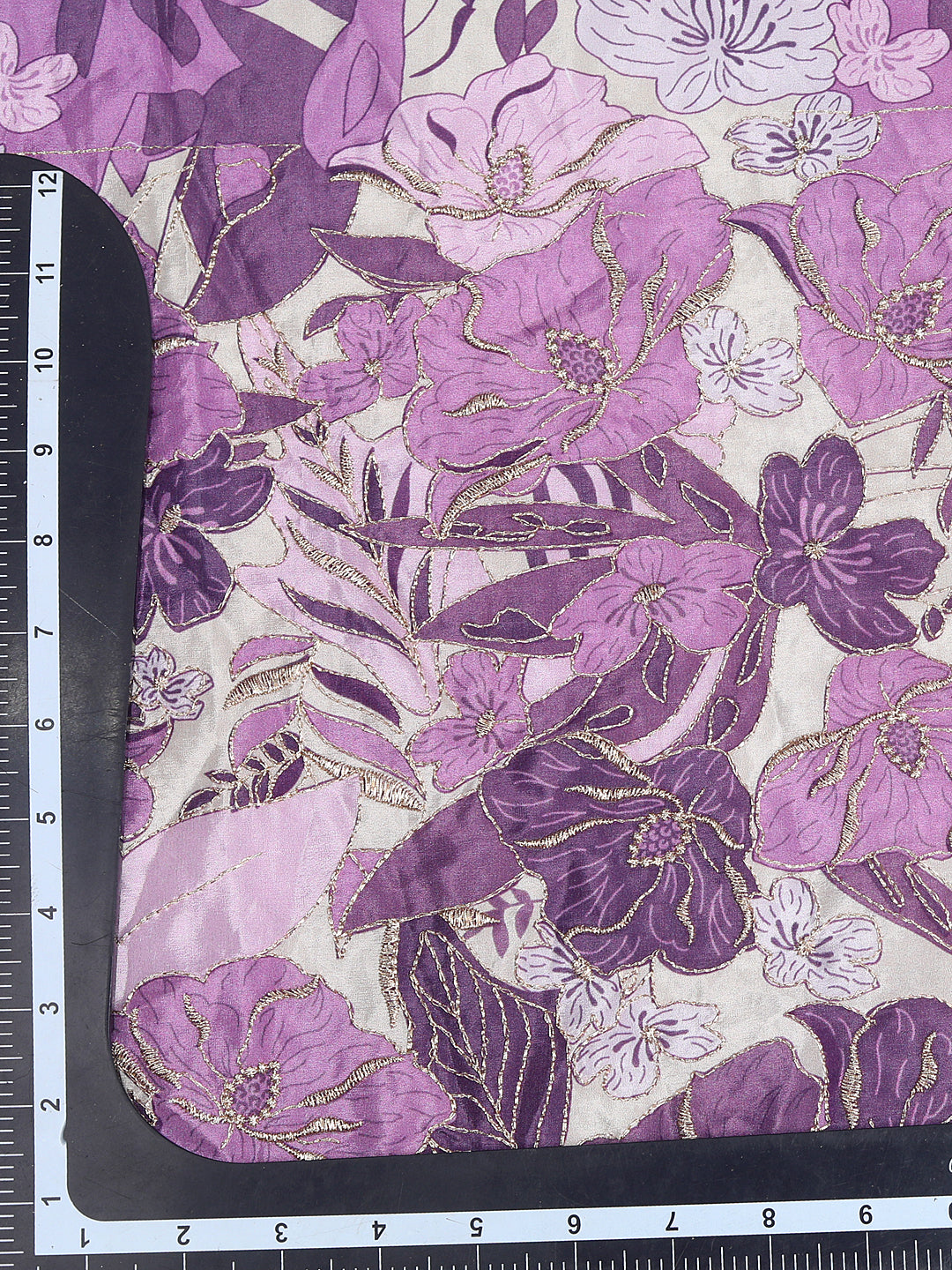 Bold Floral Textile In Lush Purple