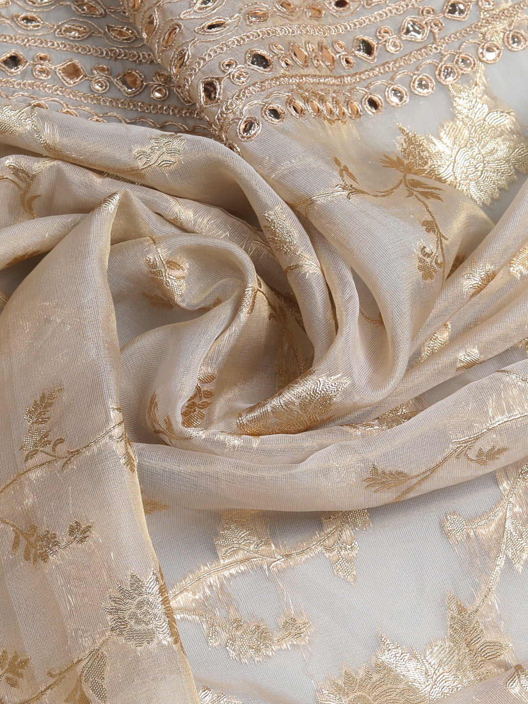 Off-White Brocade Fabric