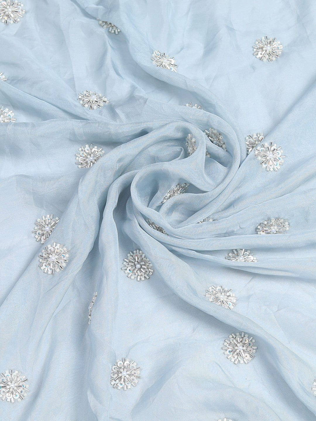 Sky Blue Embroidered Organza With Butta & Salli Sequence Work