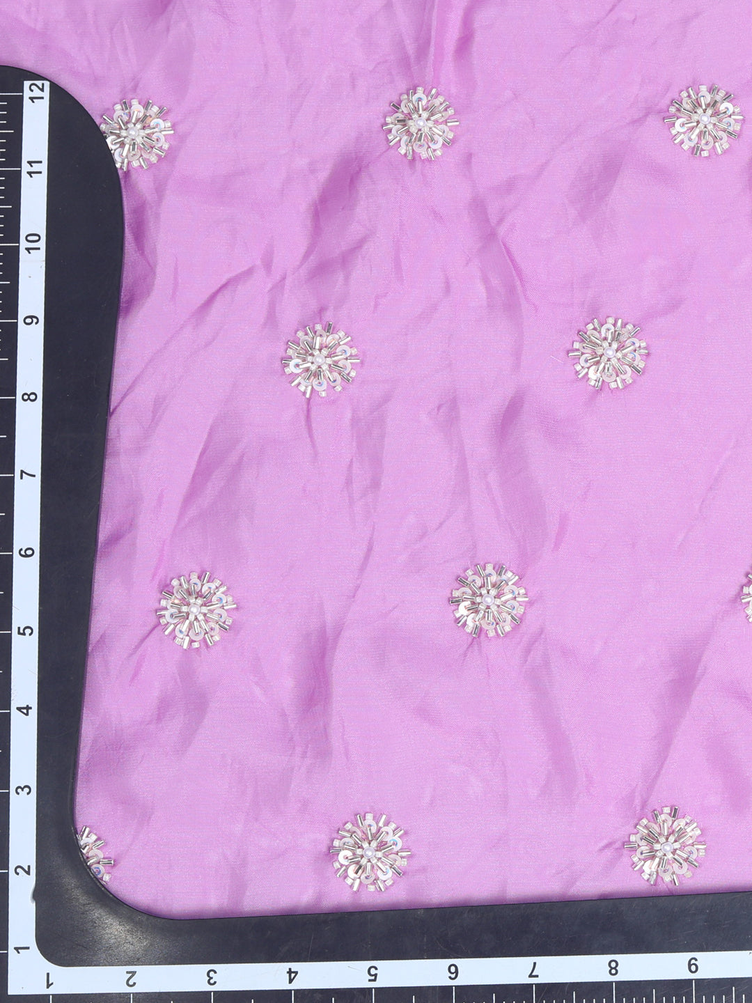 Embroidered Lilac Organze With Sali Sequence