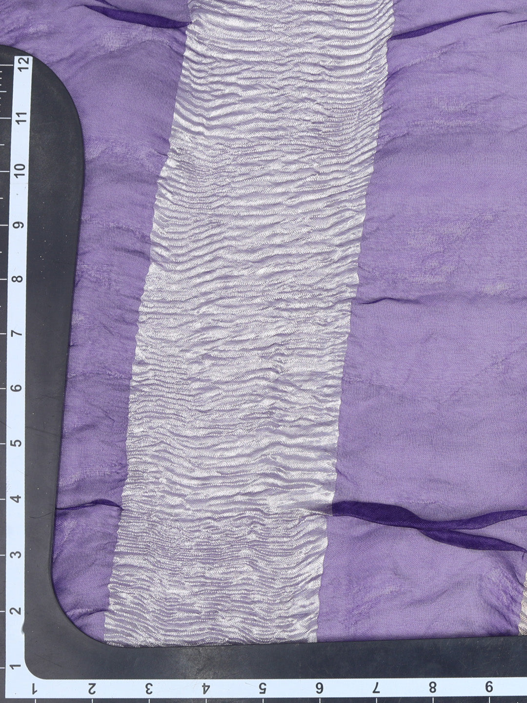 Zari Weaving On Purple Crushed Organza