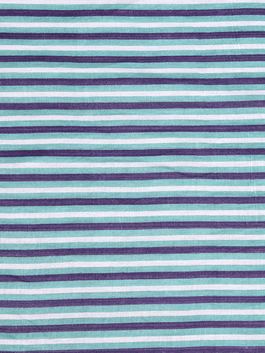 Green Striped Printed Linen