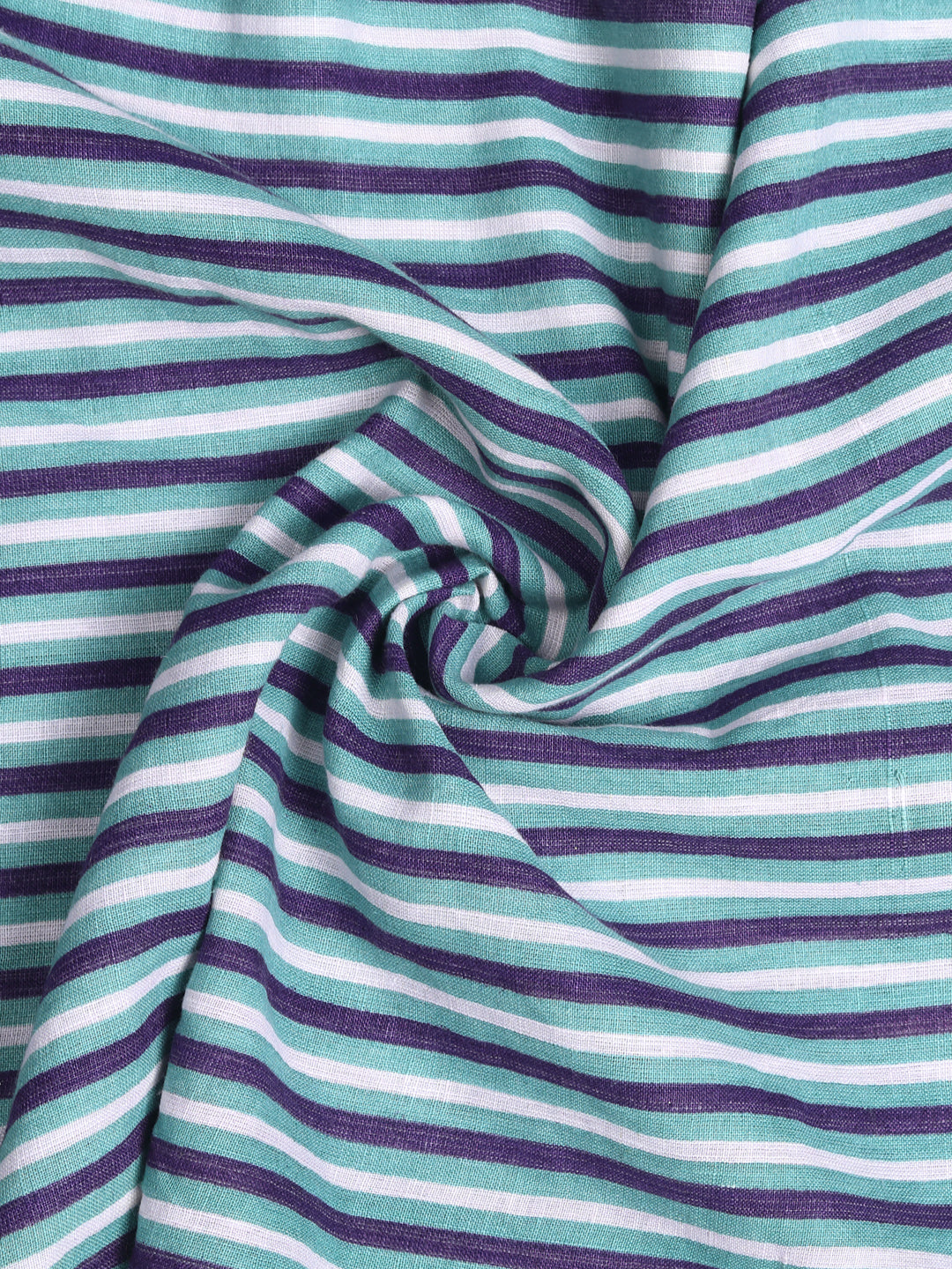 Green Striped Printed Linen