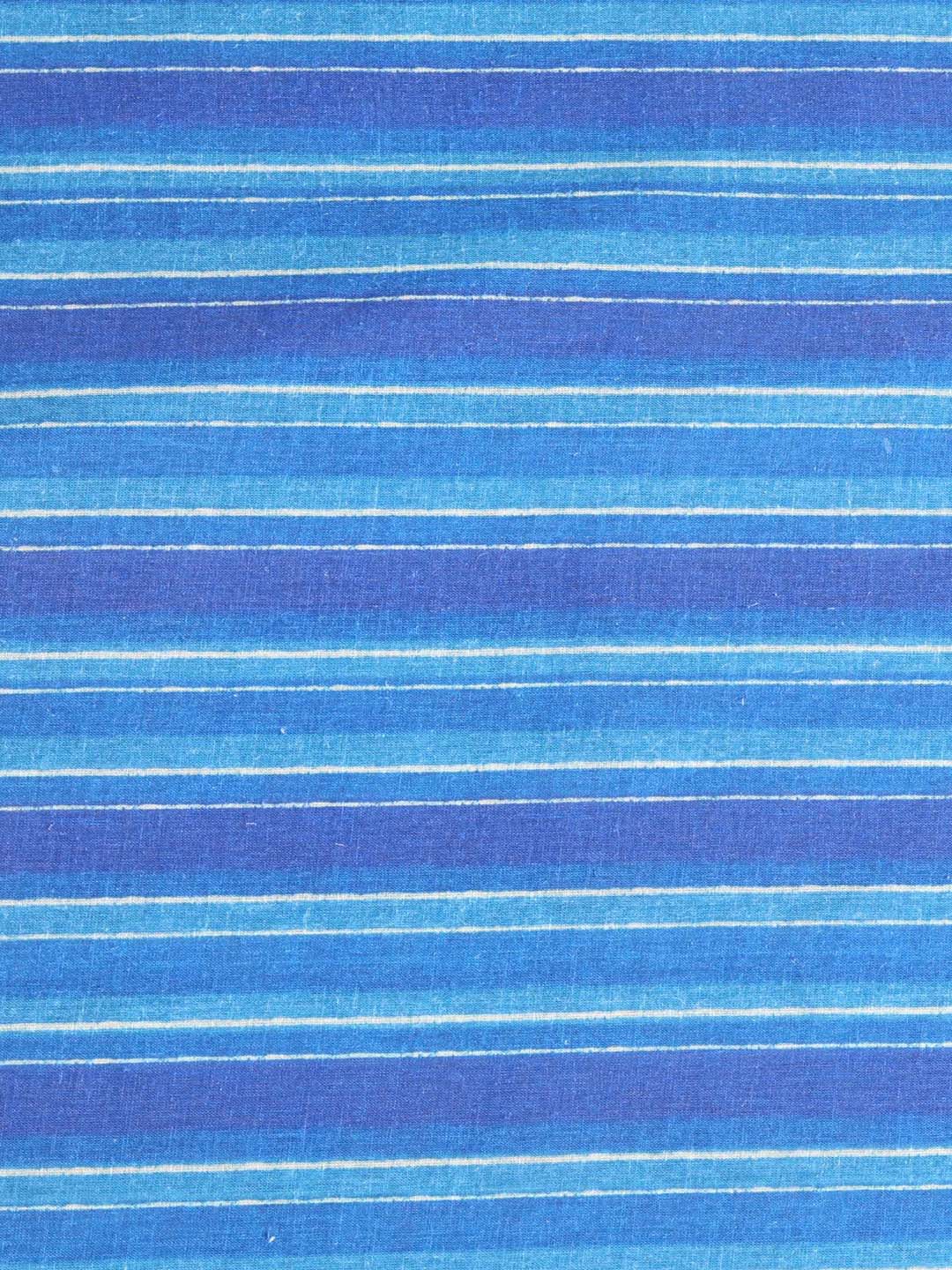 Blue Vertical Print Cotton Linen