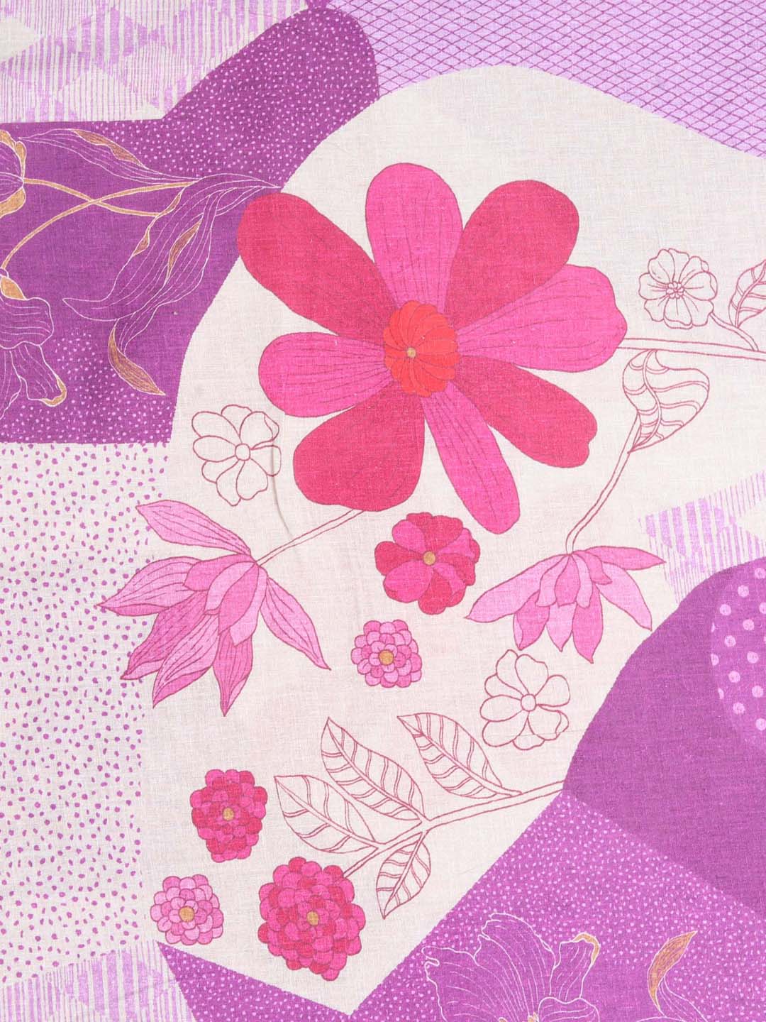 Raspberry Floral Printed Linen Cotton