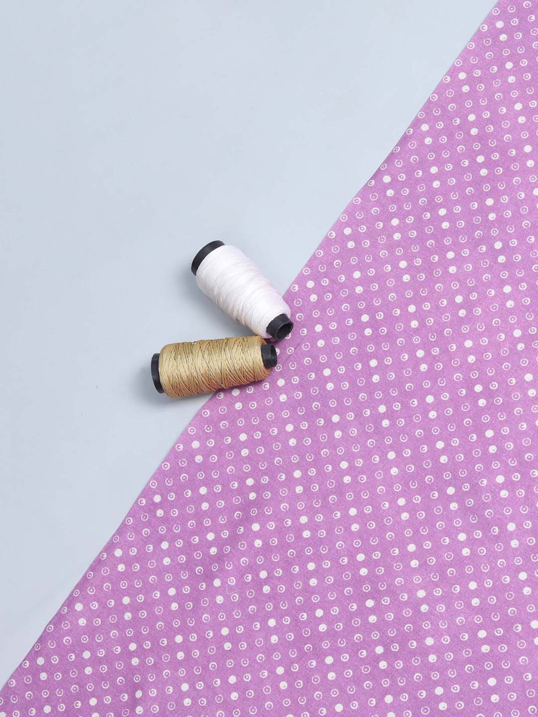 Violet Polka Dot Linen Fabric
