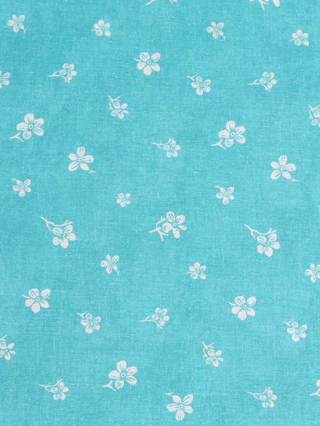 Blue Floral Cotton Linen
