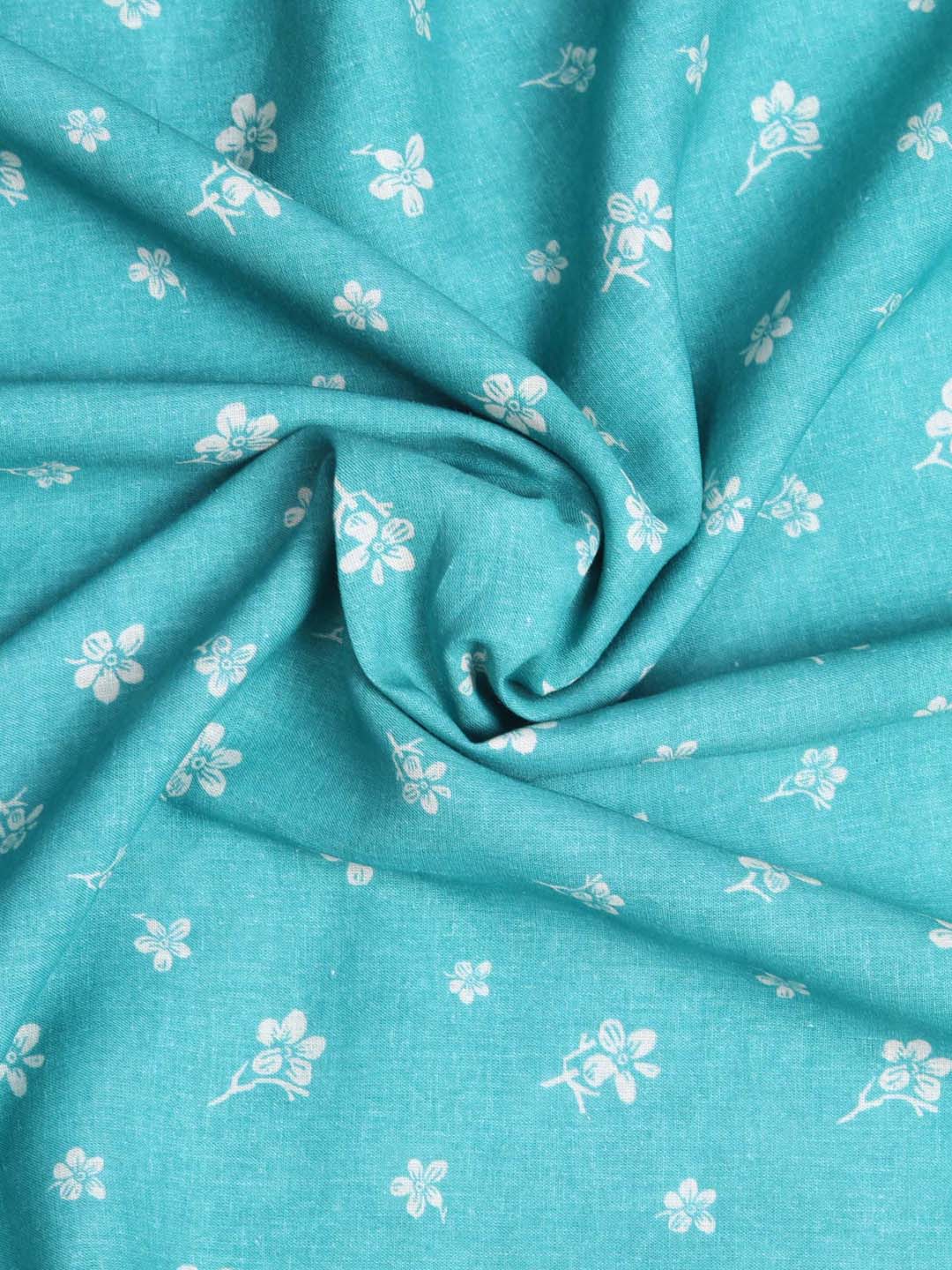 Blue Floral Cotton Linen