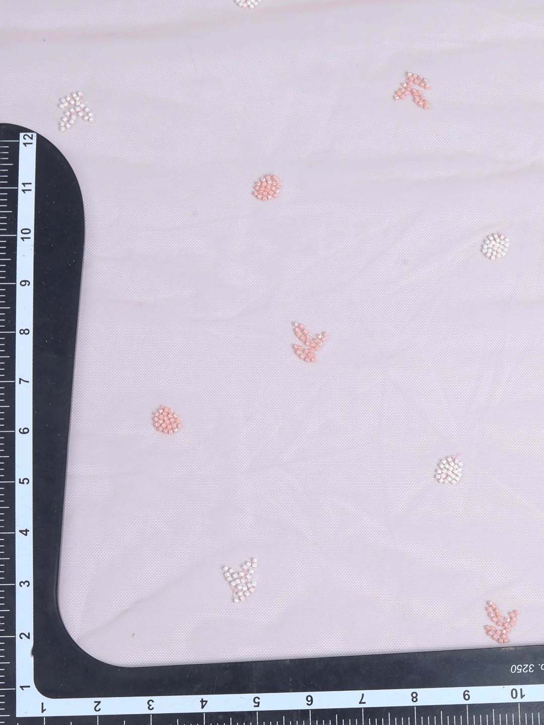 Embroidered Imported Peach Net
