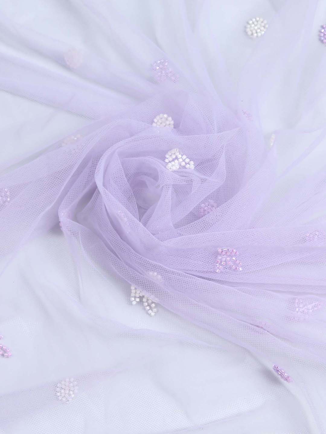 Lavender Embroidered Imported Net
