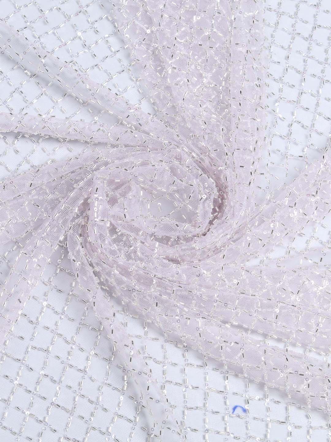 White Sali Embroidered Net