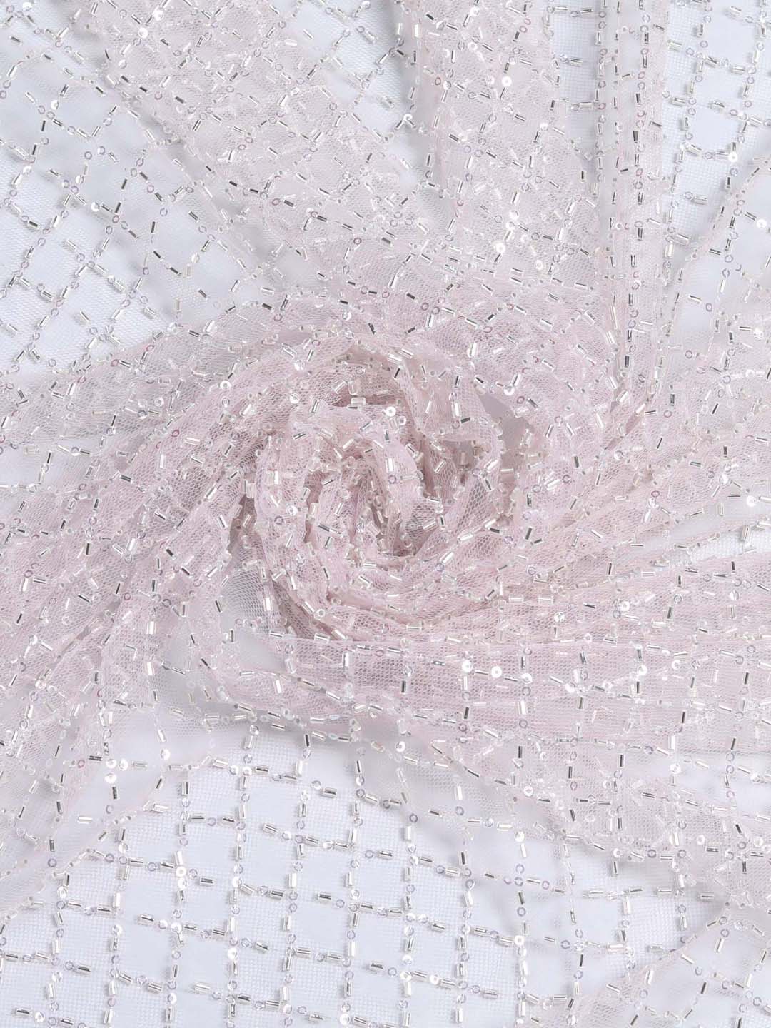 Light Pink Sali Embroidered Net