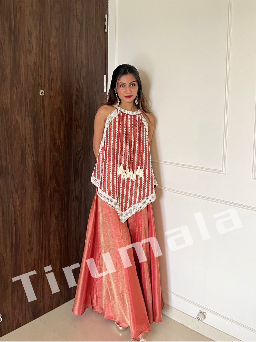Rust Kati Patang Shimmer Set – Tirumala Designers
