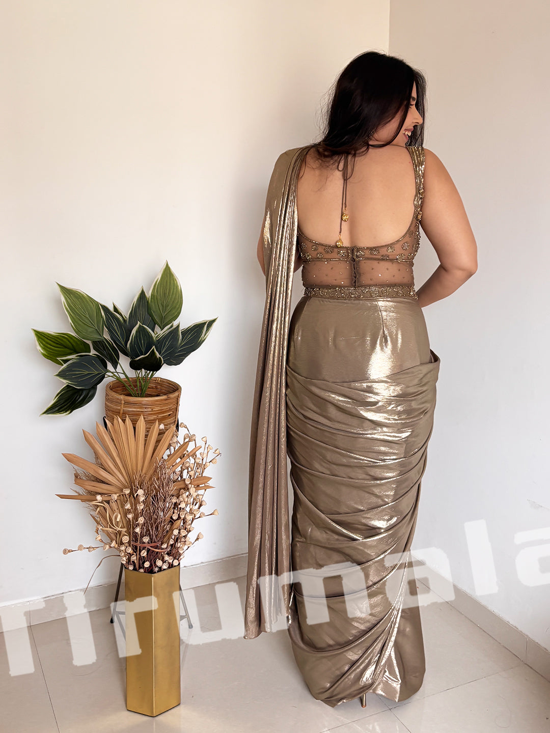 Luxury Ready-To-Wear Shimmer Lycra Saree